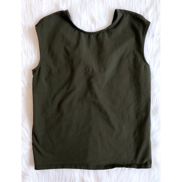 BANANA REPUBLIC Dark Green Tank Top Twist-Back - Picture 4 of 4